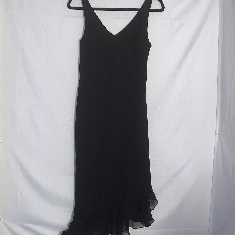 Vintage Slip Dress Asymmetric Hem Black Jones New York Size